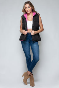 Snobbish Snap and Zip Closure Hooded Vest - Happily Ever Atchison Shop Co.