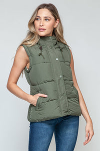 Snobbish Snap and Zip Closure Hooded Vest - Happily Ever Atchison Shop Co.