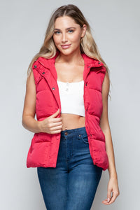 Snobbish Snap and Zip Closure Hooded Vest - Happily Ever Atchison Shop Co.