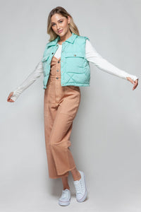 Snobbish Snap Down Quilted Crop Vest - Happily Ever Atchison Shop Co.