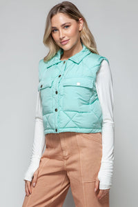 Snobbish Snap Down Quilted Crop Vest - Happily Ever Atchison Shop Co.