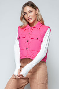 Snobbish Snap Down Quilted Crop Vest - Happily Ever Atchison Shop Co.