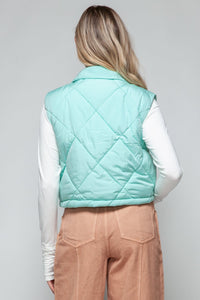 Snobbish Snap Down Quilted Crop Vest - Happily Ever Atchison Shop Co.