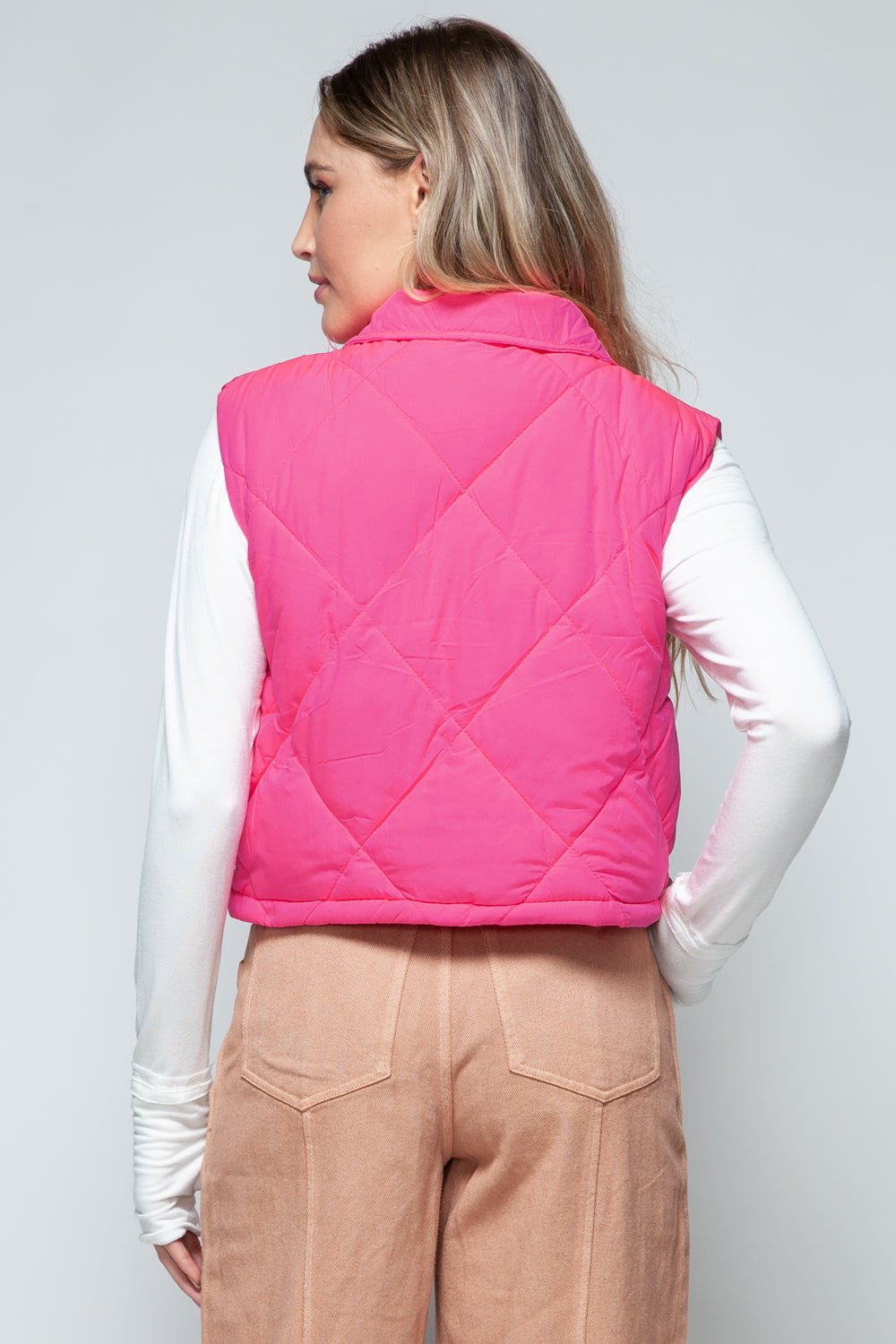 Snobbish Snap Down Quilted Crop Vest - Happily Ever Atchison Shop Co.