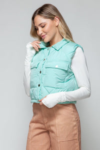 Snobbish Snap Down Quilted Crop Vest - Happily Ever Atchison Shop Co.