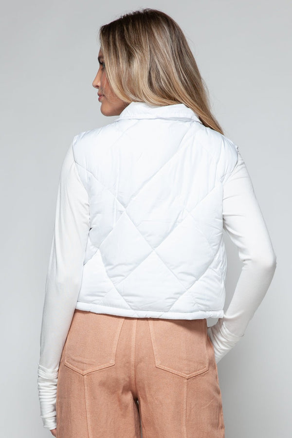 Snobbish Snap Down Quilted Crop Vest - Happily Ever Atchison Shop Co.