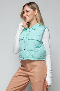 Snobbish Snap Down Quilted Crop Vest - Happily Ever Atchison Shop Co.