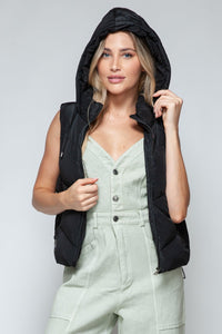 Snobbish Zip Up Quilted Hooded Vest - Happily Ever Atchison Shop Co.