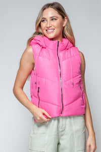 Snobbish Zip Up Quilted Hooded Vest - Happily Ever Atchison Shop Co.