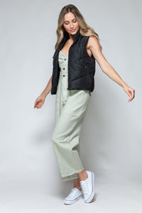 Snobbish Zip Up Quilted Hooded Vest - Happily Ever Atchison Shop Co.