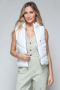 Snobbish Zip Up Quilted Hooded Vest - Happily Ever Atchison Shop Co.