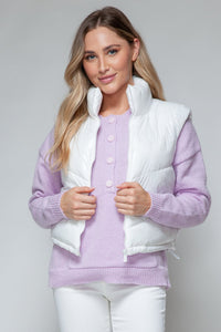 Snobbish Zip Up Turtleneck Shiny Quilted Vest - Happily Ever Atchison Shop Co.