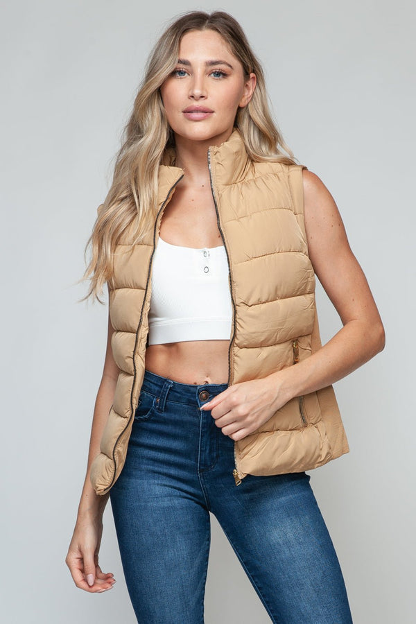 Snobbish Zip Up Turtleneck Vest with Pockets - Happily Ever Atchison Shop Co.