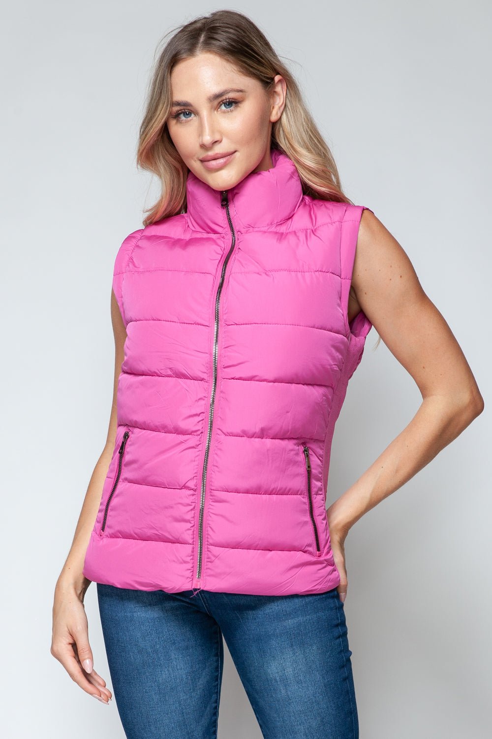 Snobbish Zip Up Turtleneck Vest with Pockets - Happily Ever Atchison Shop Co.