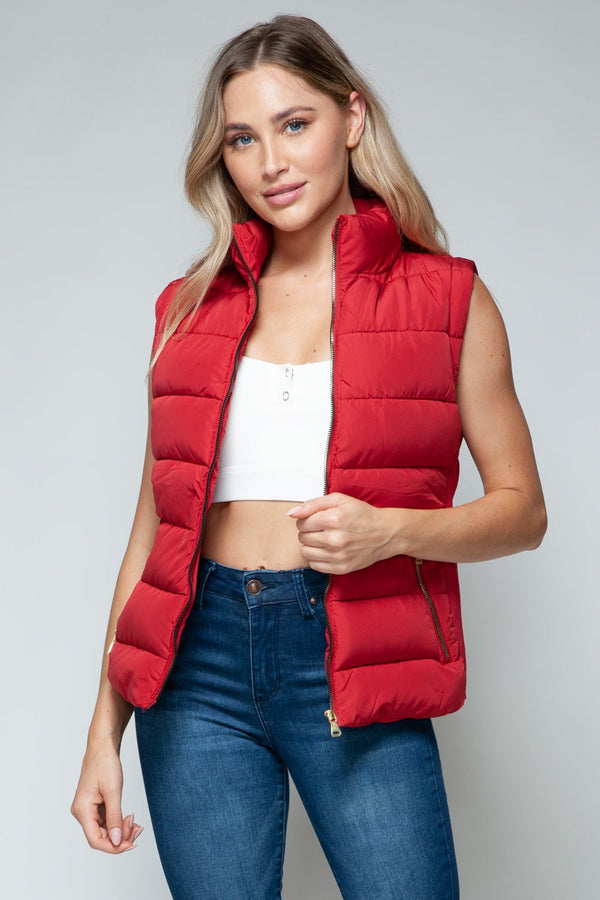 Snobbish Zip Up Turtleneck Vest with Pockets - Happily Ever Atchison Shop Co.