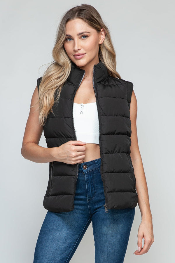 Snobbish Zip Up Turtleneck Vest with Pockets - Happily Ever Atchison Shop Co.