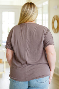 So Good Relaxed Fit Top in Mocha - Happily Ever Atchison Shop Co.