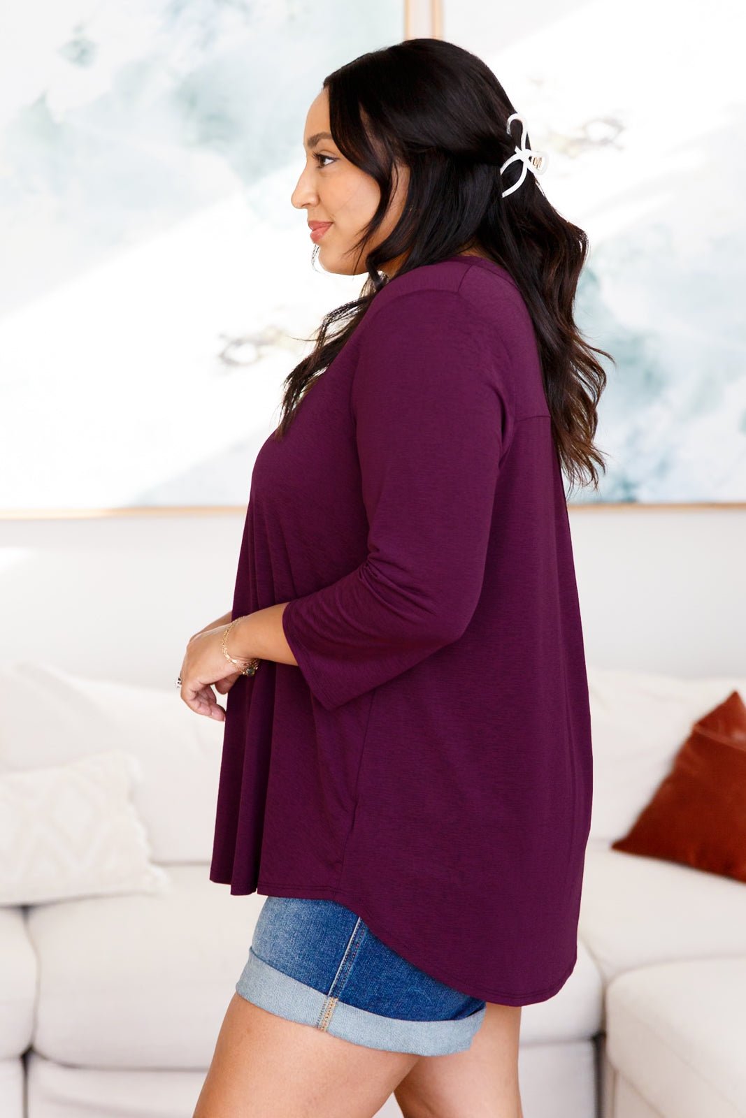 So Outstanding Top in Dark Magenta - Happily Ever Atchison Shop Co.