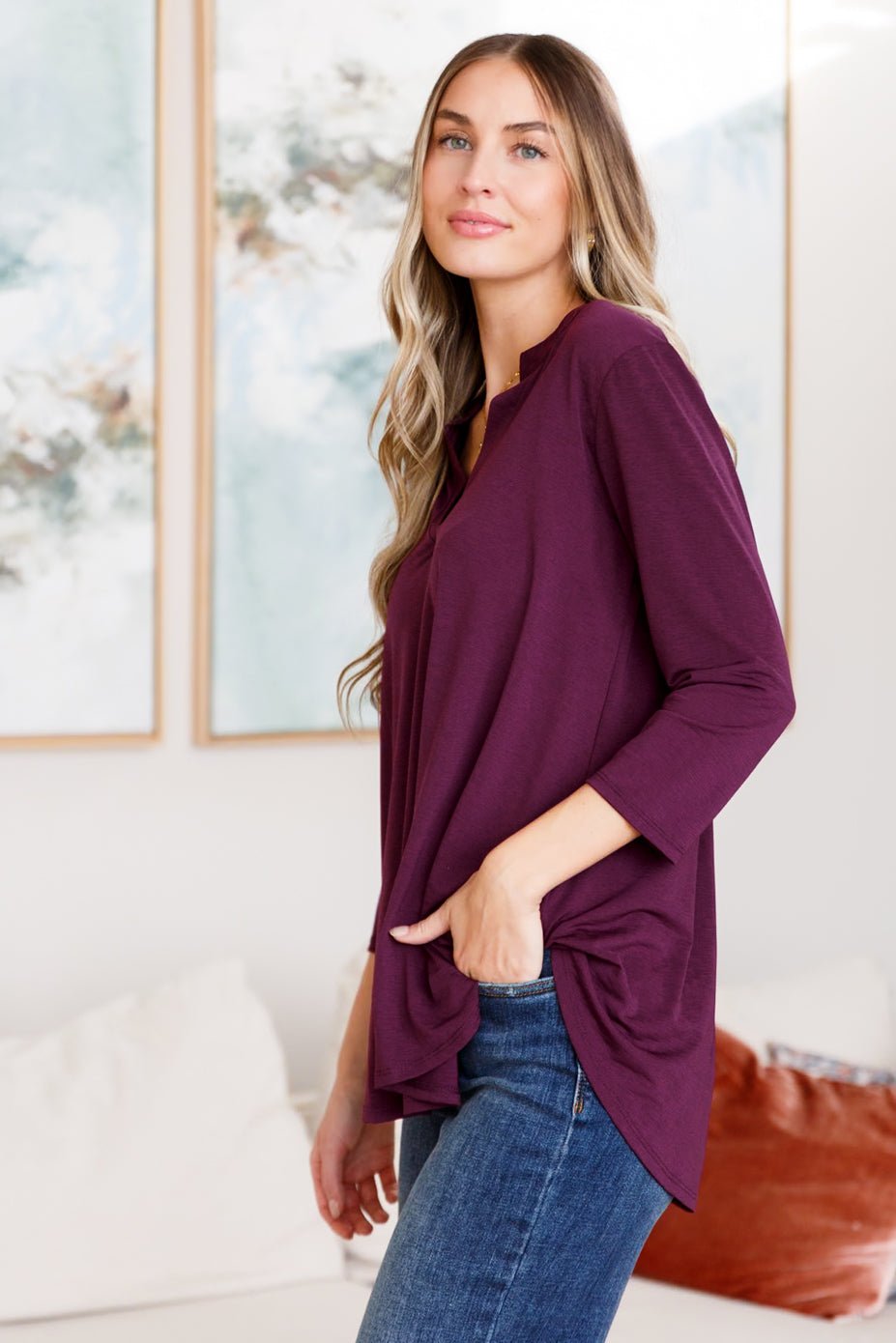 So Outstanding Top in Dark Magenta - Happily Ever Atchison Shop Co.