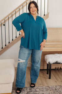 So Outstanding Top in Teal - Happily Ever Atchison Shop Co.