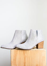 Shine Star Rhinestone Bootie in Silver - 1985 the VAULT Boutique