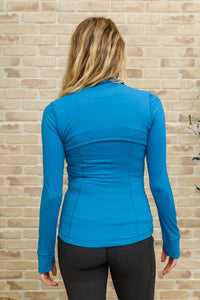 Staying Swift Activewear Jacket in Hawaiian Blue - Happily Ever Atchison Shop Co.