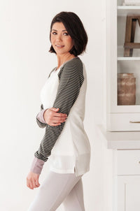 Suave Stripes Raglan Top - Happily Ever Atchison Shop Co.