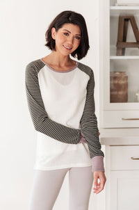 Suave Stripes Raglan Top - Happily Ever Atchison Shop Co.