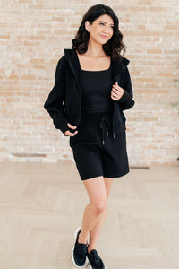 Sun or Shade Zip Up Jacket in Black - Happily Ever Atchison Shop Co.