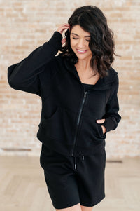 Sun or Shade Zip Up Jacket in Black - Happily Ever Atchison Shop Co.