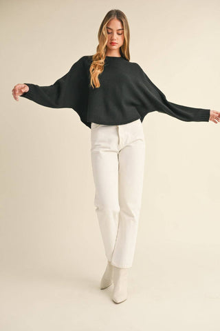 Mable Round Neck Dolman Sleeve Cropped Sweater - 1985 the VAULT Boutique