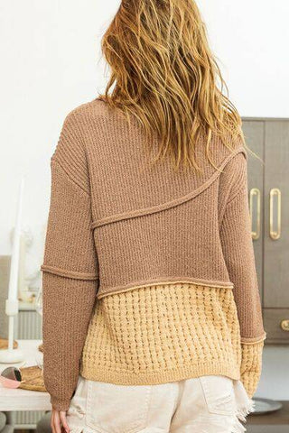 BiBi Texture Detail Contrast Drop Shoulder Sweater - 1985 the VAULT Boutique