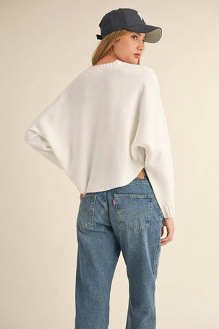 Mable Round Neck Dolman Sleeve Cropped Sweater - 1985 the VAULT Boutique