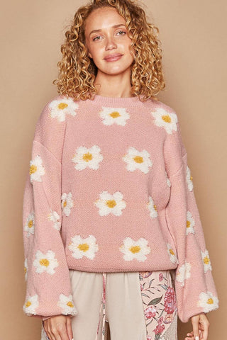 POL Daisy Pattern Drop Shoulder Sweater - 1985 the VAULT Boutique