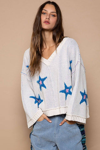 POL Long Sleeve Star Patch Sweater - 1985 the VAULT Boutique