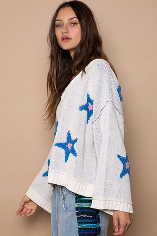 POL Long Sleeve Star Patch Sweater - 1985 the VAULT Boutique