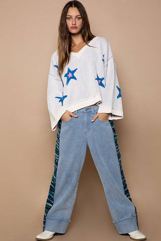 POL Long Sleeve Star Patch Sweater - 1985 the VAULT Boutique