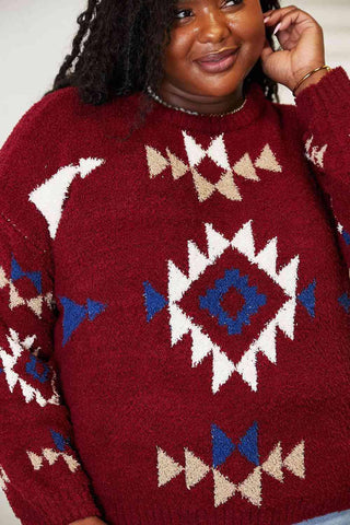 HEYSON Full Size Aztec Soft Fuzzy Sweater - 1985 the VAULT Boutique