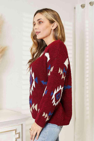 HEYSON Full Size Aztec Soft Fuzzy Sweater - 1985 the VAULT Boutique