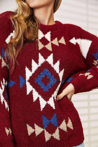 HEYSON Full Size Aztec Soft Fuzzy Sweater - 1985 the VAULT Boutique