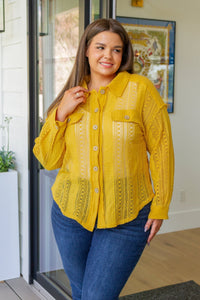 Sweeter Than Nectar Lace Button Down in Honey - Happily Ever Atchison Shop Co.