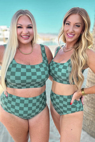 Bali Checkered High Waisted Swim Bottoms - 1985 the VAULT Boutique