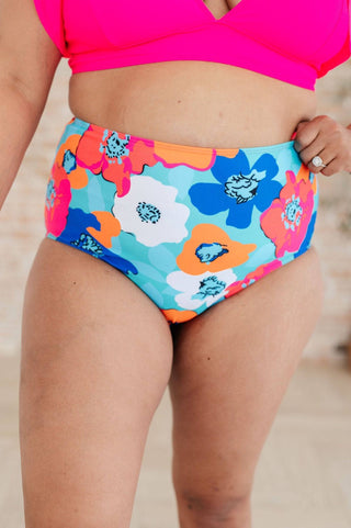 Panama Floral Print High Waisted Swim Bottoms - 1985 the VAULT Boutique