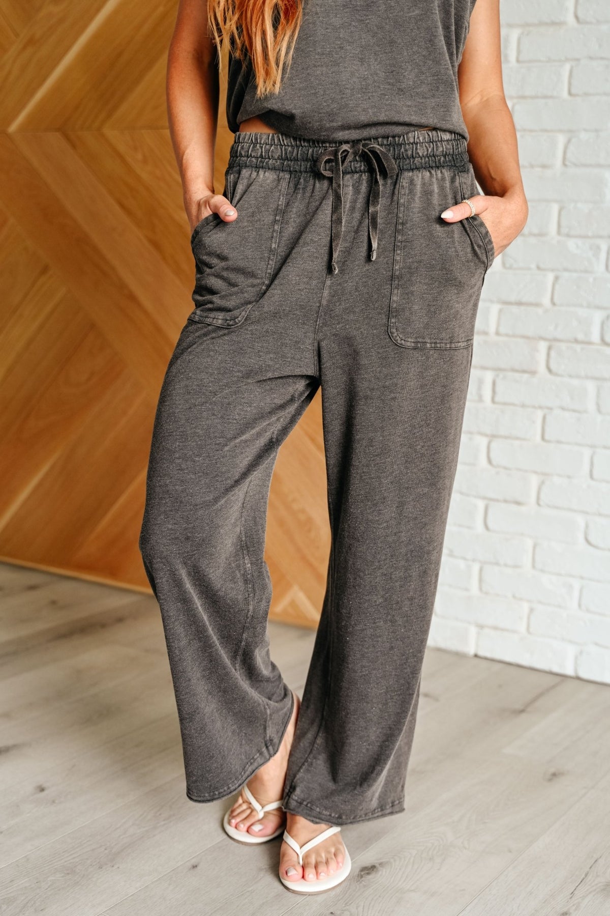 Taking It Easy Tank and Pants Set in Black - Happily Ever Atchison Shop Co.