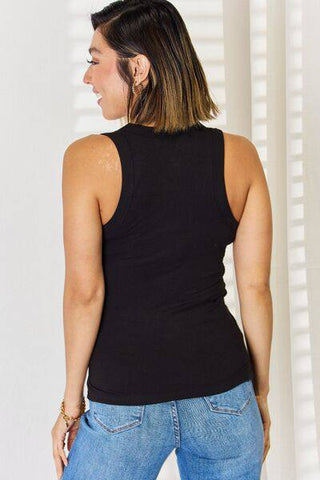 Zenana Ribbed Square Neck Racerback Tank - 1985 the VAULT Boutique