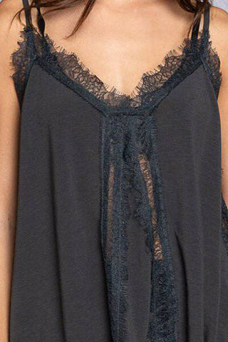 POL Lace Detail V-Neck Cami - 1985 the VAULT Boutique