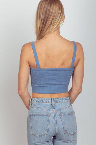 VERY J Cable Knit Seamless Cropped Cami - 1985 the VAULT Boutique