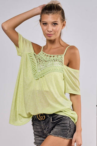 BiBi Front Crochet Lace Adjustable Strap Top - 1985 the VAULT Boutique