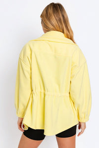 Tasha Apparel Zip Up Waist Drawstring Soft Fleece Jacket - Happily Ever Atchison Shop Co.