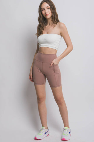 Love Tree High Waist Seam Detail Active Shorts - 1985 the VAULT Boutique